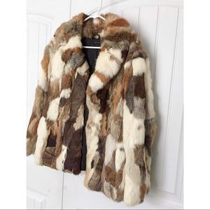Vintage 70s Genuine Rabbit Fur Coat